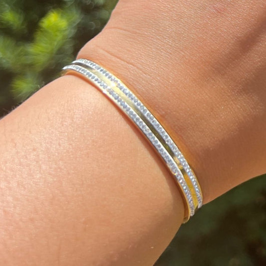 Double Line Diamond Bangle