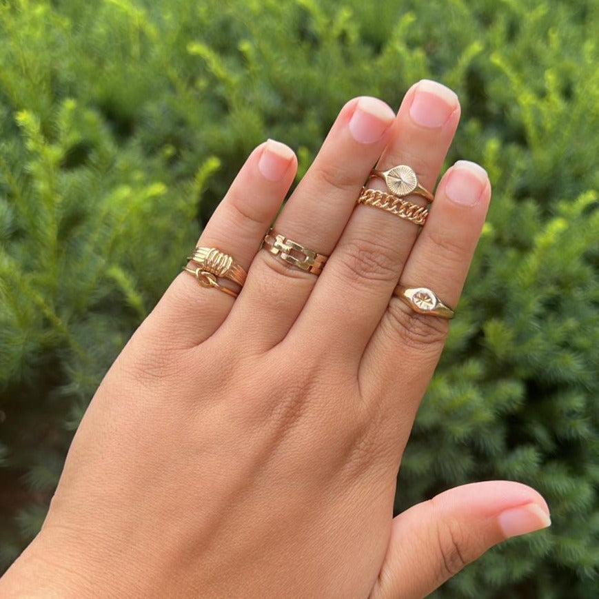 6 Pieces Gold Rings Sets