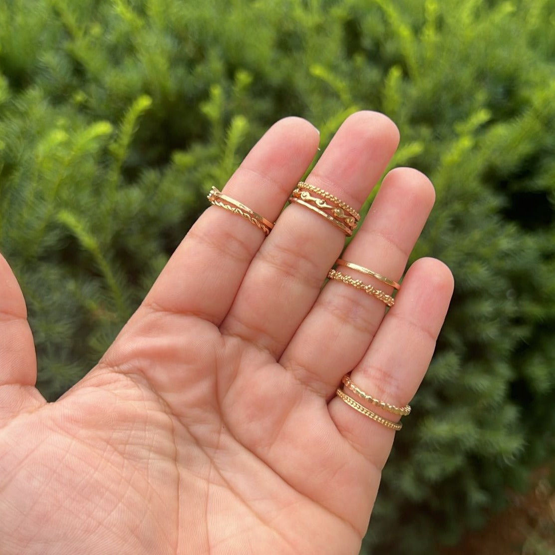 8 Rings Set Skinny fingers